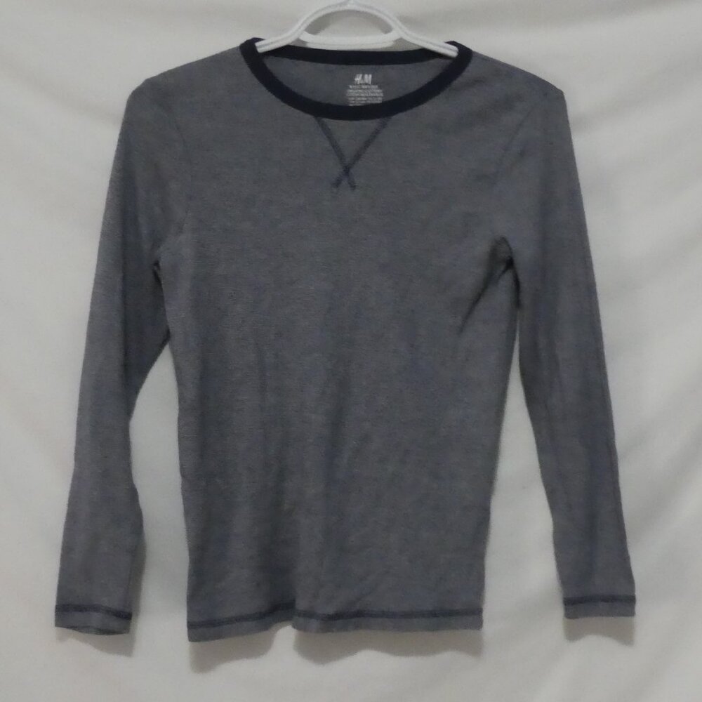 H&M - Basic | 12-14 years | Blue and White Long Sleeve Thermal Shirt | NWOT
